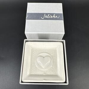 Juliska Cornerstones Collection LOVE CONQUERS ALL Mini Square Tray Pin Dish